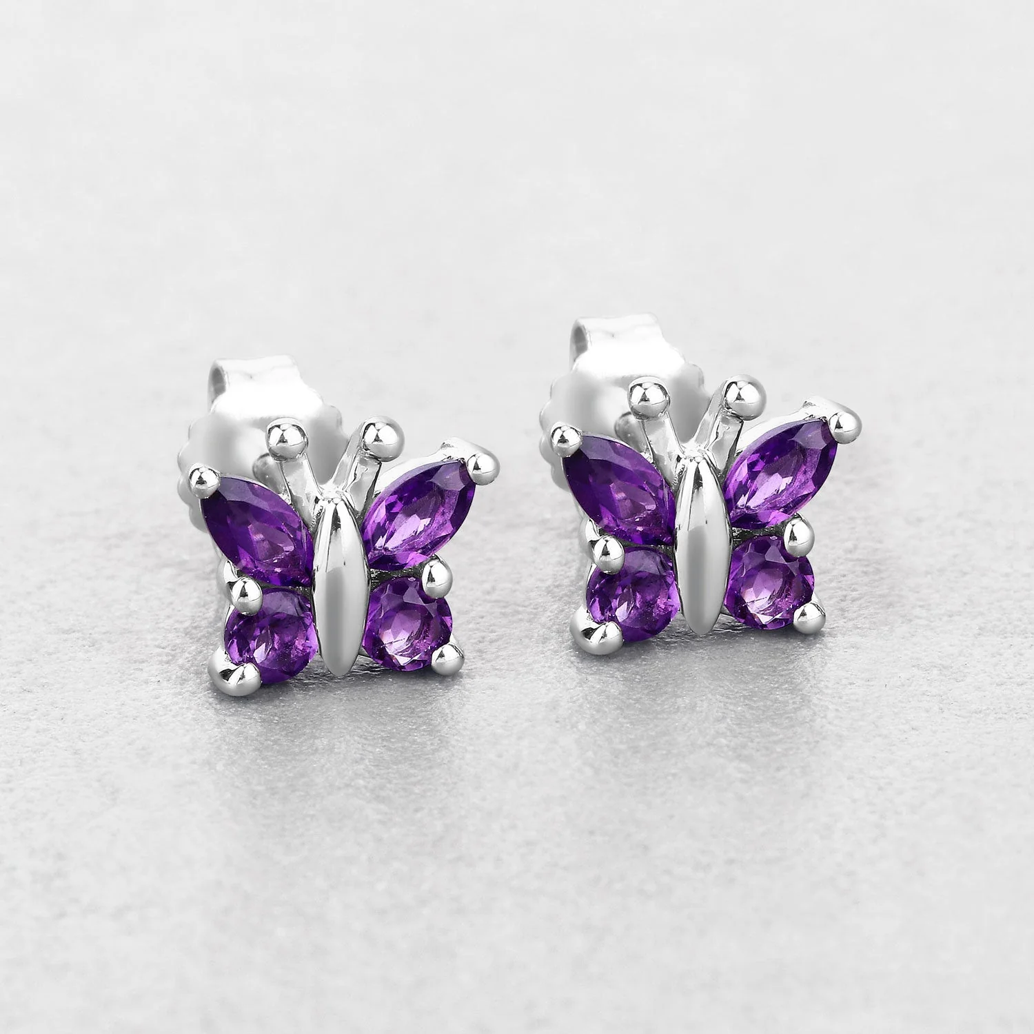 1.00 Carat Genuine Amethyst .925 Sterling Silver Earrings - Image 4