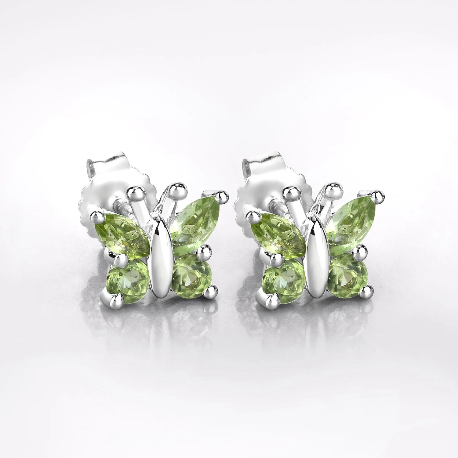 1.00 Carat Genuine Peridot .925 Sterling Silver Earrings - Image 4