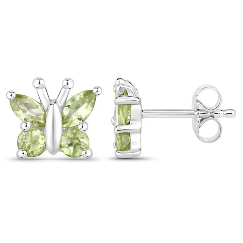 1.00 Carat Genuine Peridot .925 Sterling Silver Earrings - Image 6