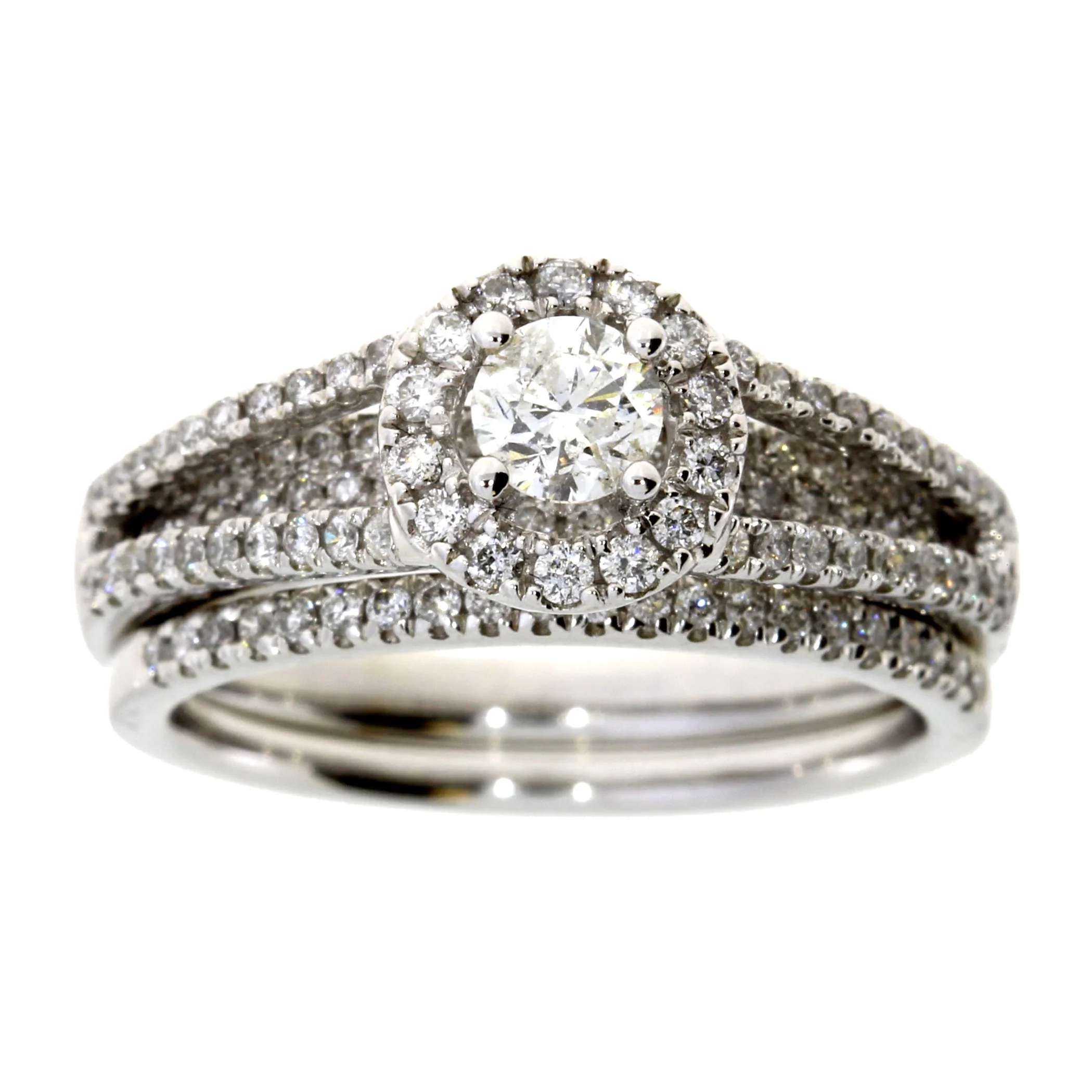 1.00ct Diamond Engagement Ring Set 14KT White Gold - Image 3