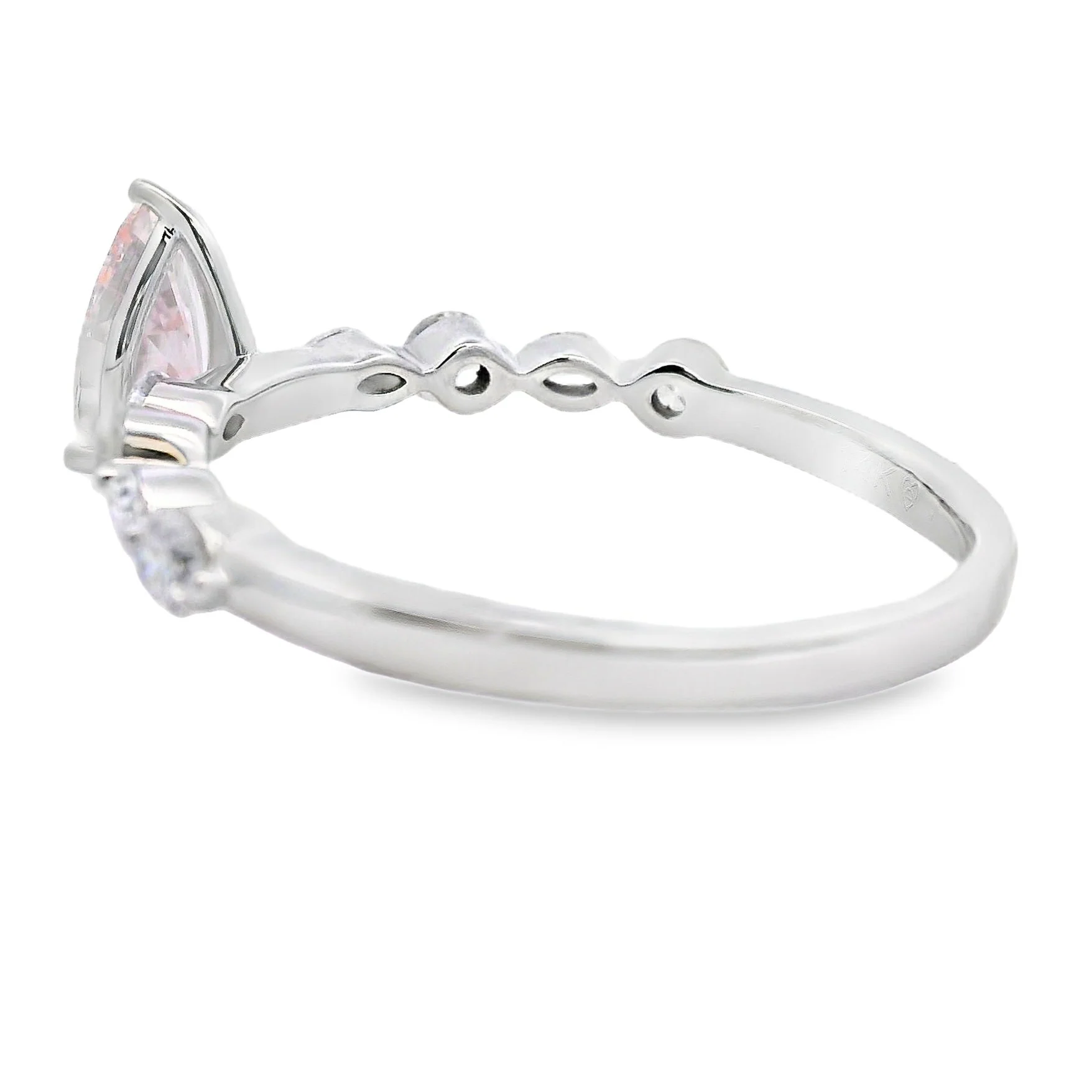 1.00ct Lab Grown Diamond Eng Only 14KT White Gold - Image 2