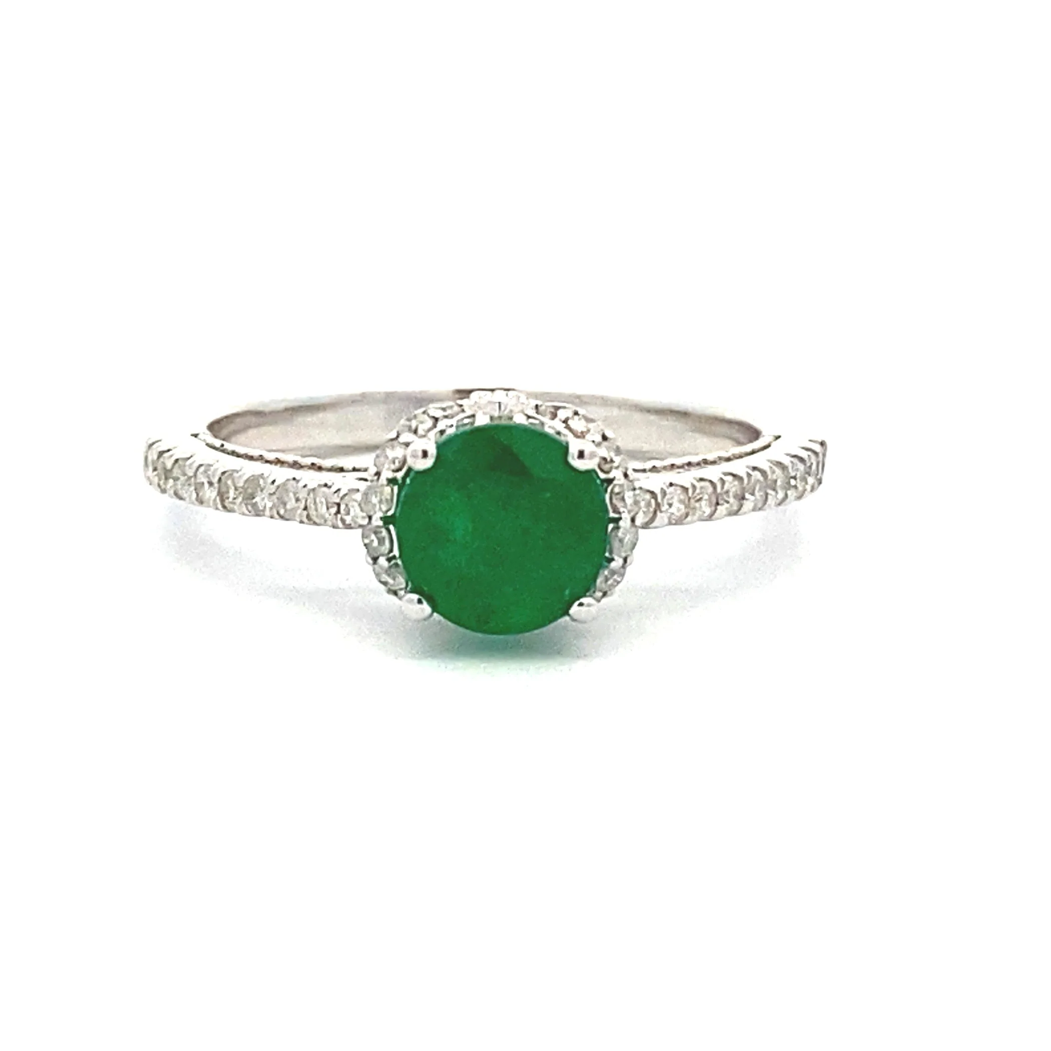 1.12ct Emerald Diamond Eng Only 14KT White Gold - Image 3