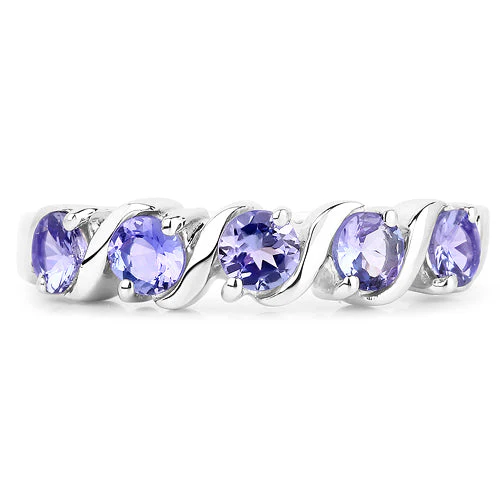 1.15 Carat Genuine Tanzanite .925 Sterling Silver Ring - Image 6