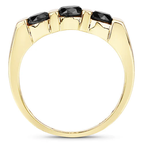 1.20 Carat Genuine Black Diamond .925 Sterling Silver Ring - Image 5