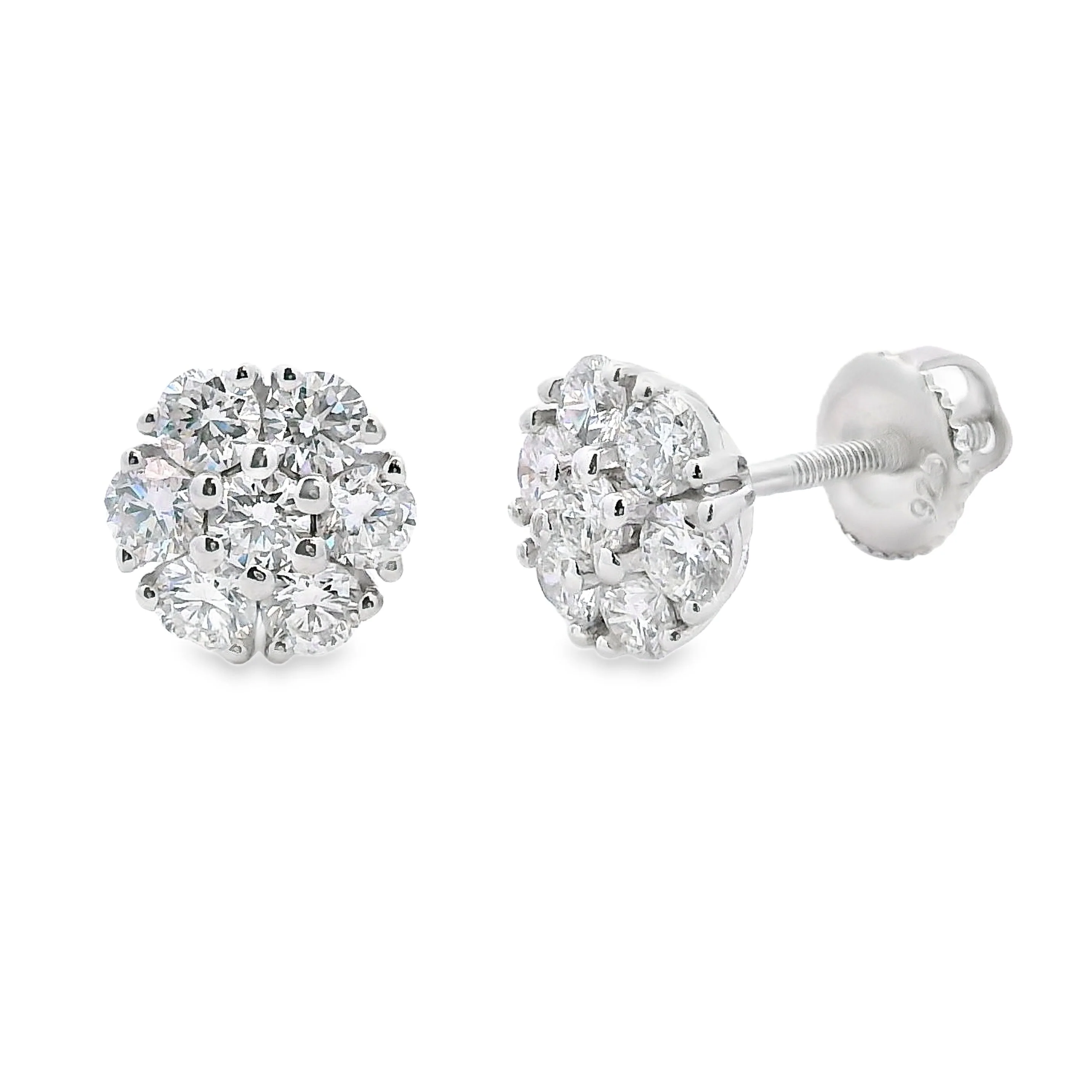 1.32ct Lab Grown Diamond Earrings Sterling Silver