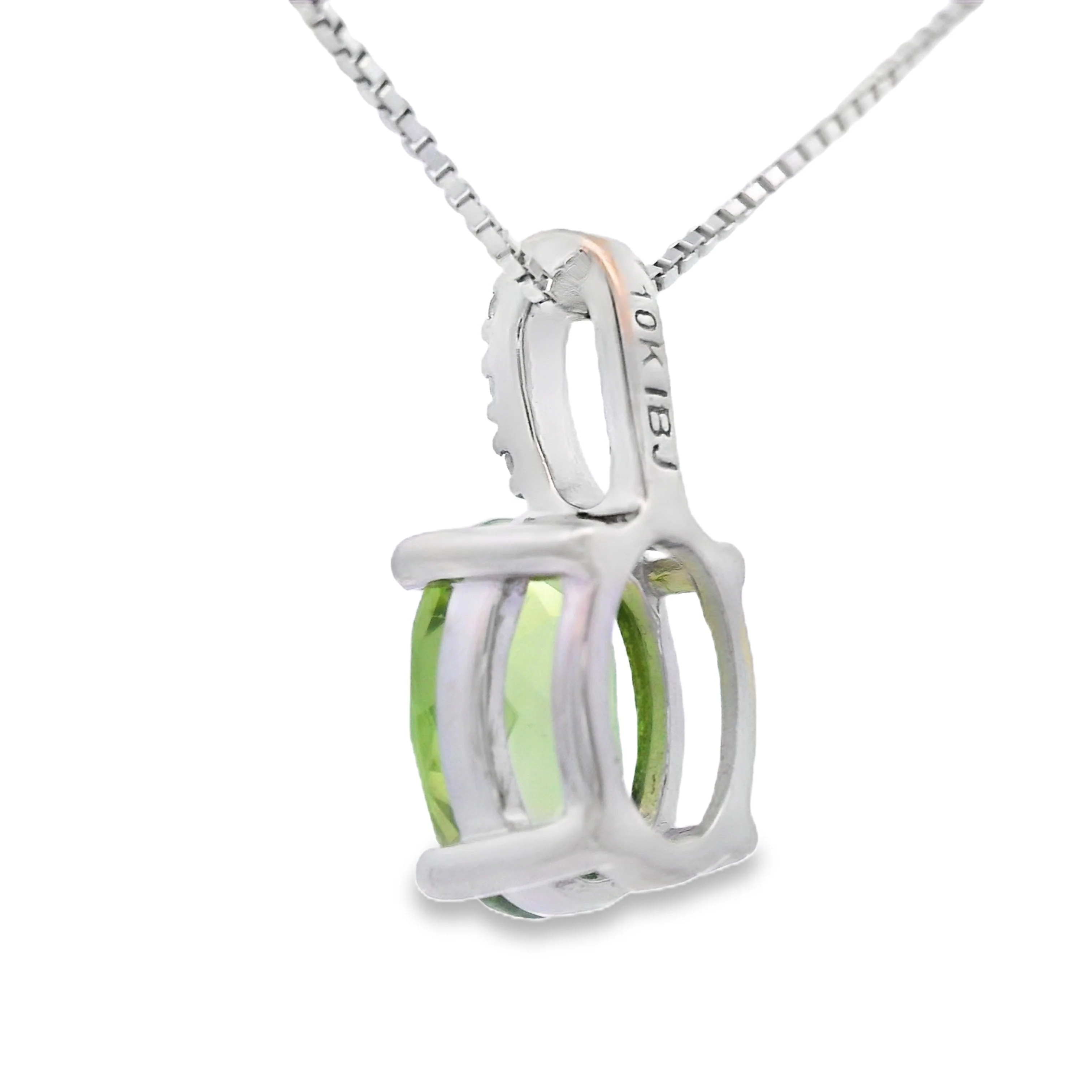 1.34ct Peridot Diamond Fashion Pendants 10KT White Gold - Image 2