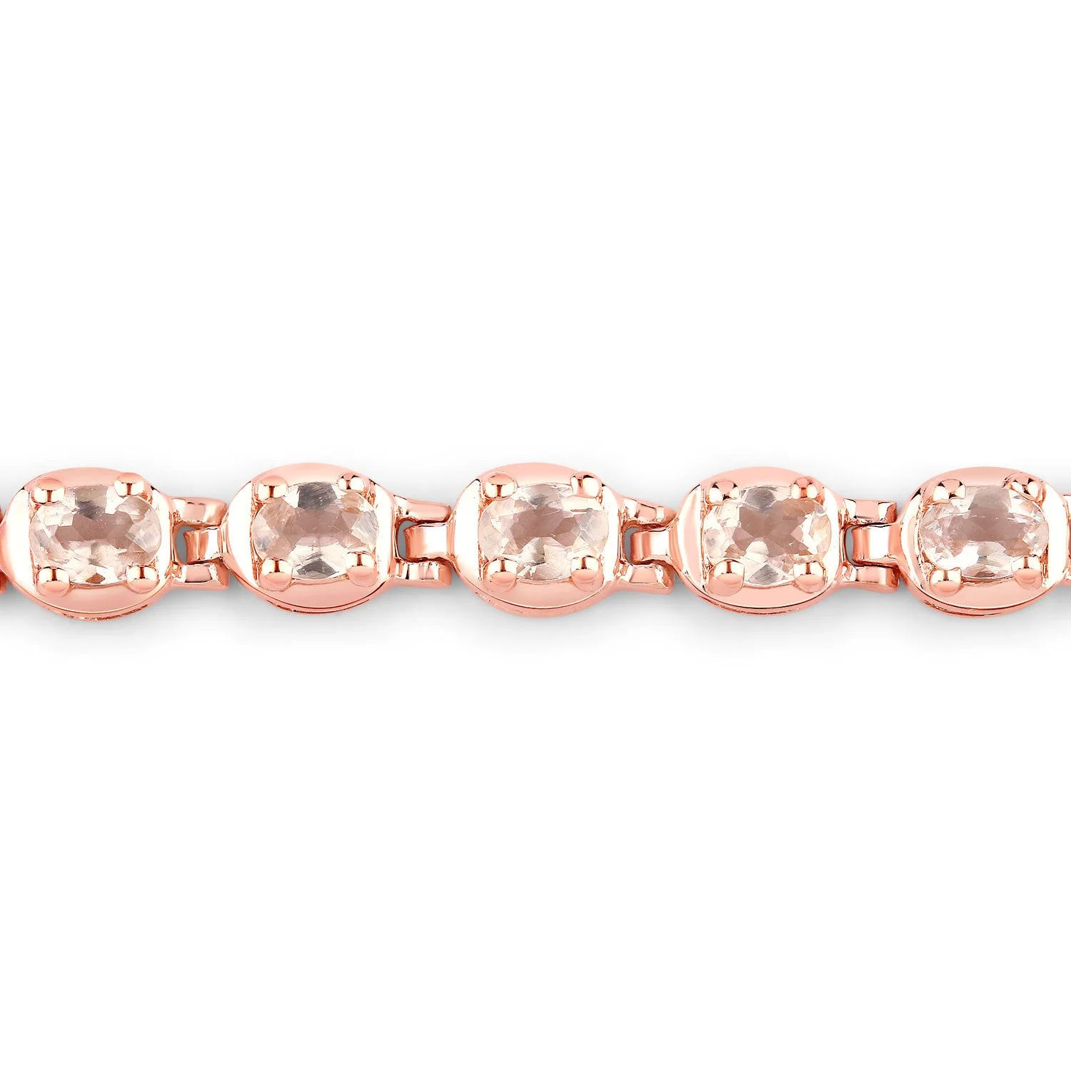 1.35 Carat Genuine Morganite .925 Sterling Silver Bracelet - Image 2