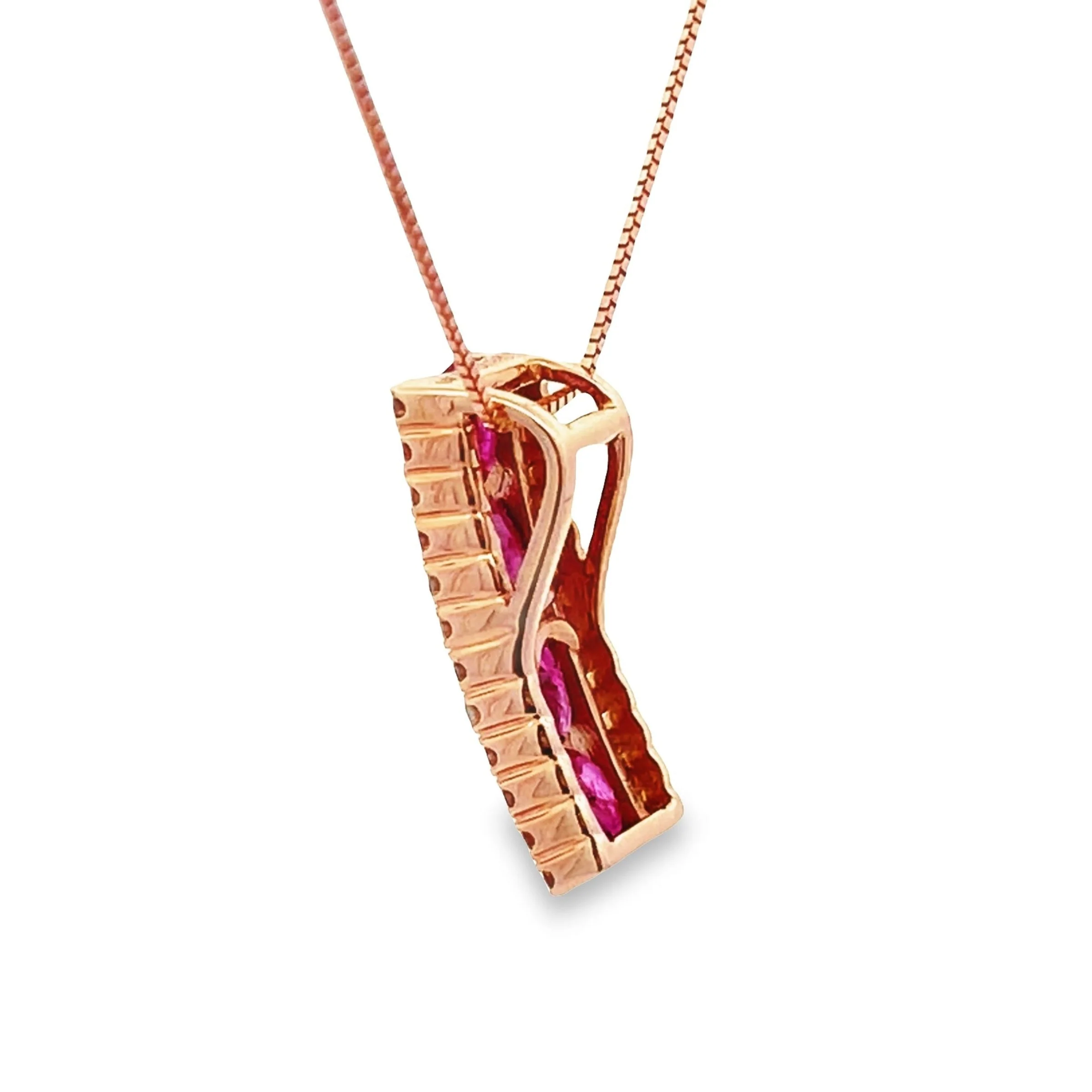 1.39ct Ruby Diamond Fashion Pendants 14KT Rose Gold - Image 2