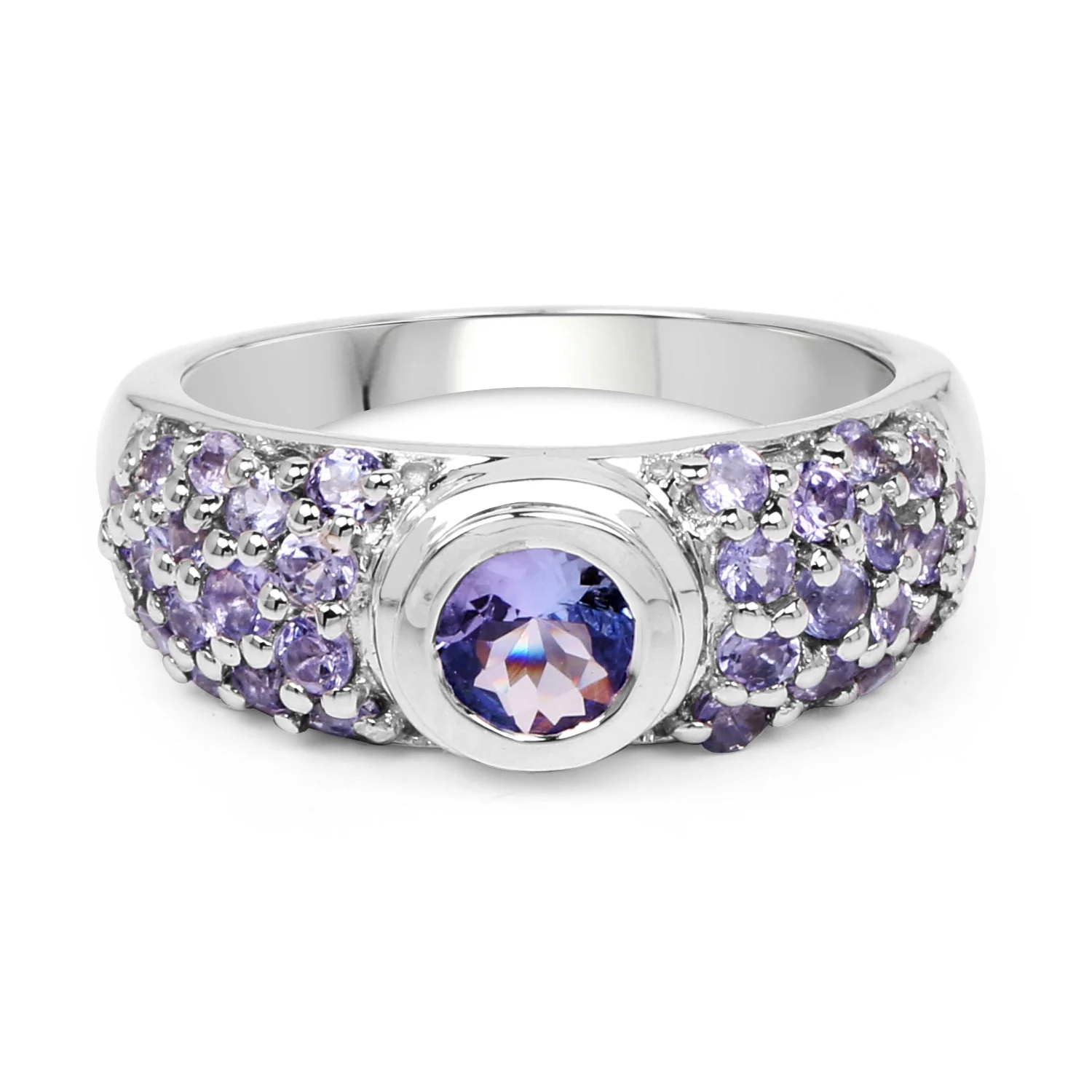 1.45 Carat Genuine Tanzanite .925 Sterling Silver Ring - Image 3