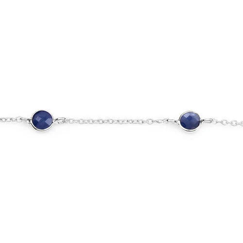 1.50 Carat Genuine Blue Sapphire .925 Sterling Silver Bracelet - Image 2