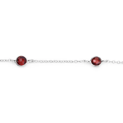 1.50 Carat Genuine Garnet .925 Sterling Silver Bracelet - Image 2