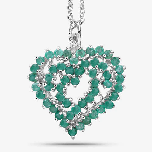 1.53 Carat Genuine Emerald .925 Sterling Silver Pendant - Image 7