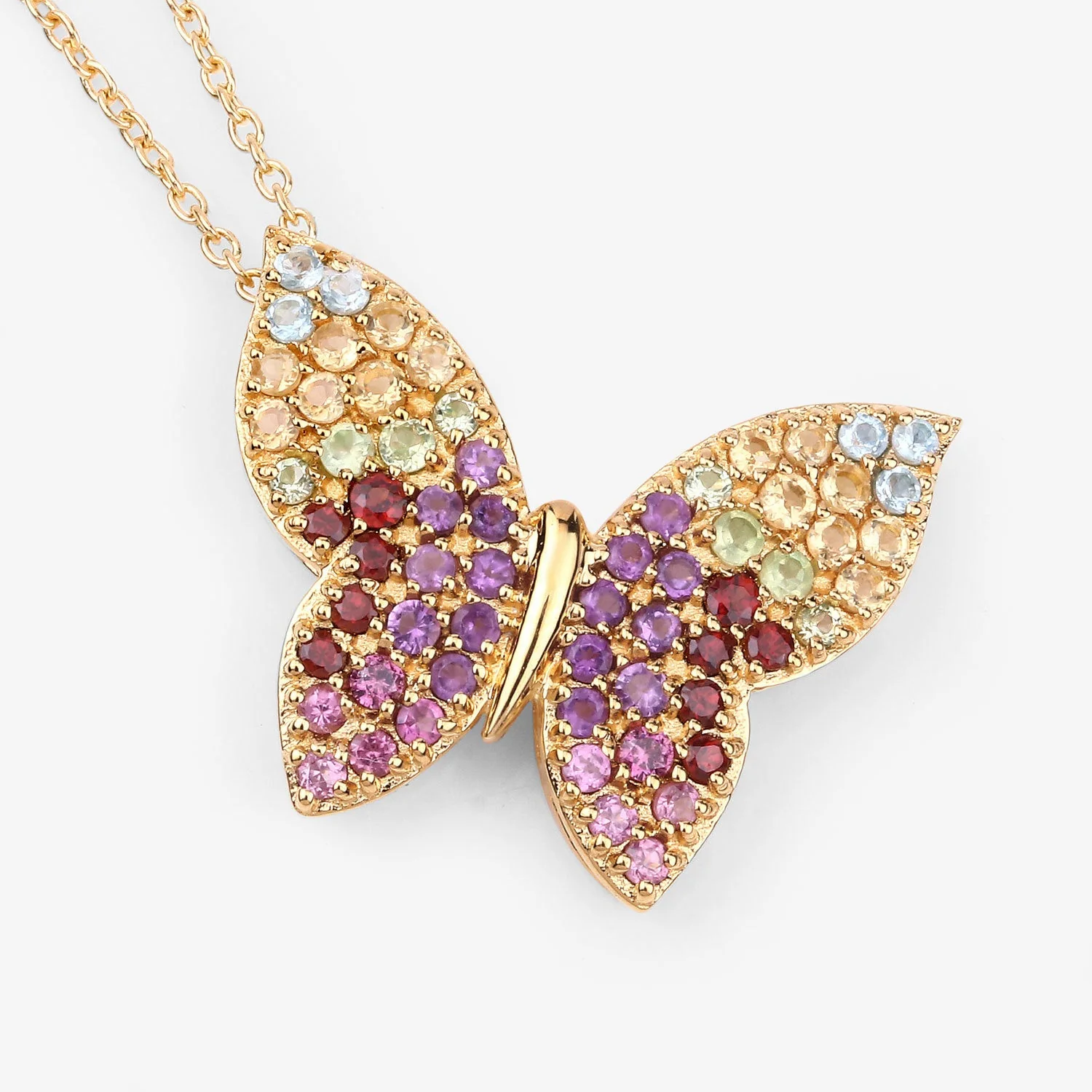 1.62 Carat Genuine Multi Stones .925 Sterling Silver Pendant - Image 4