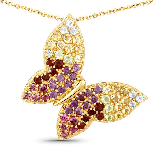 1.62 Carat Genuine Multi Stones .925 Sterling Silver Pendant - Image 5