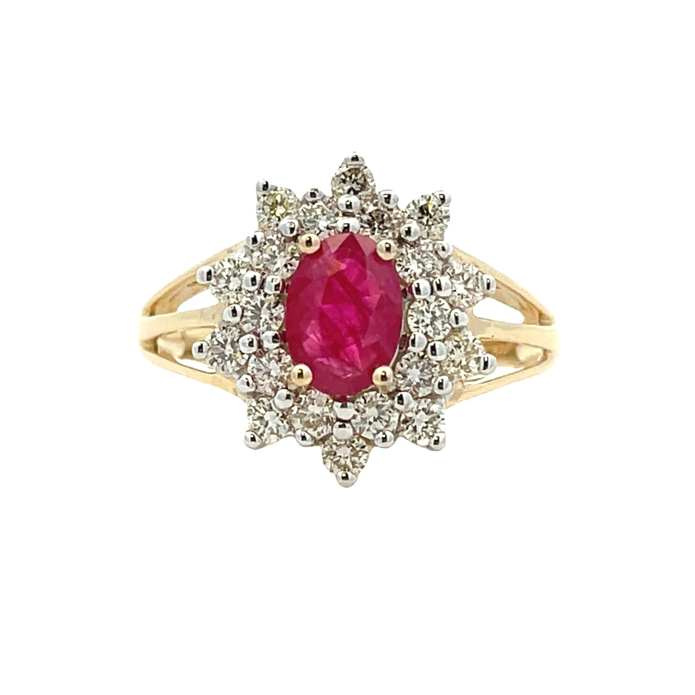 1.65ct Ruby Diamond Ring 14KT Yellow Gold - Image 3