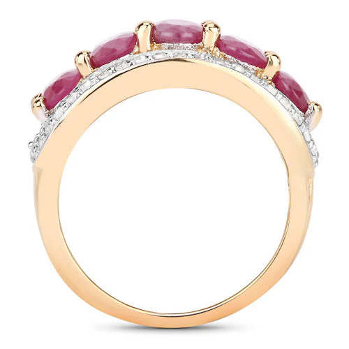 1.74 Carat Genuine Ruby and White Diamond .925 Sterling Silver Ring - Image 11