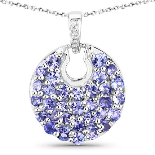 1.78 Carat Genuine Tanzanite .925 Sterling Silver Pendant - Image 2