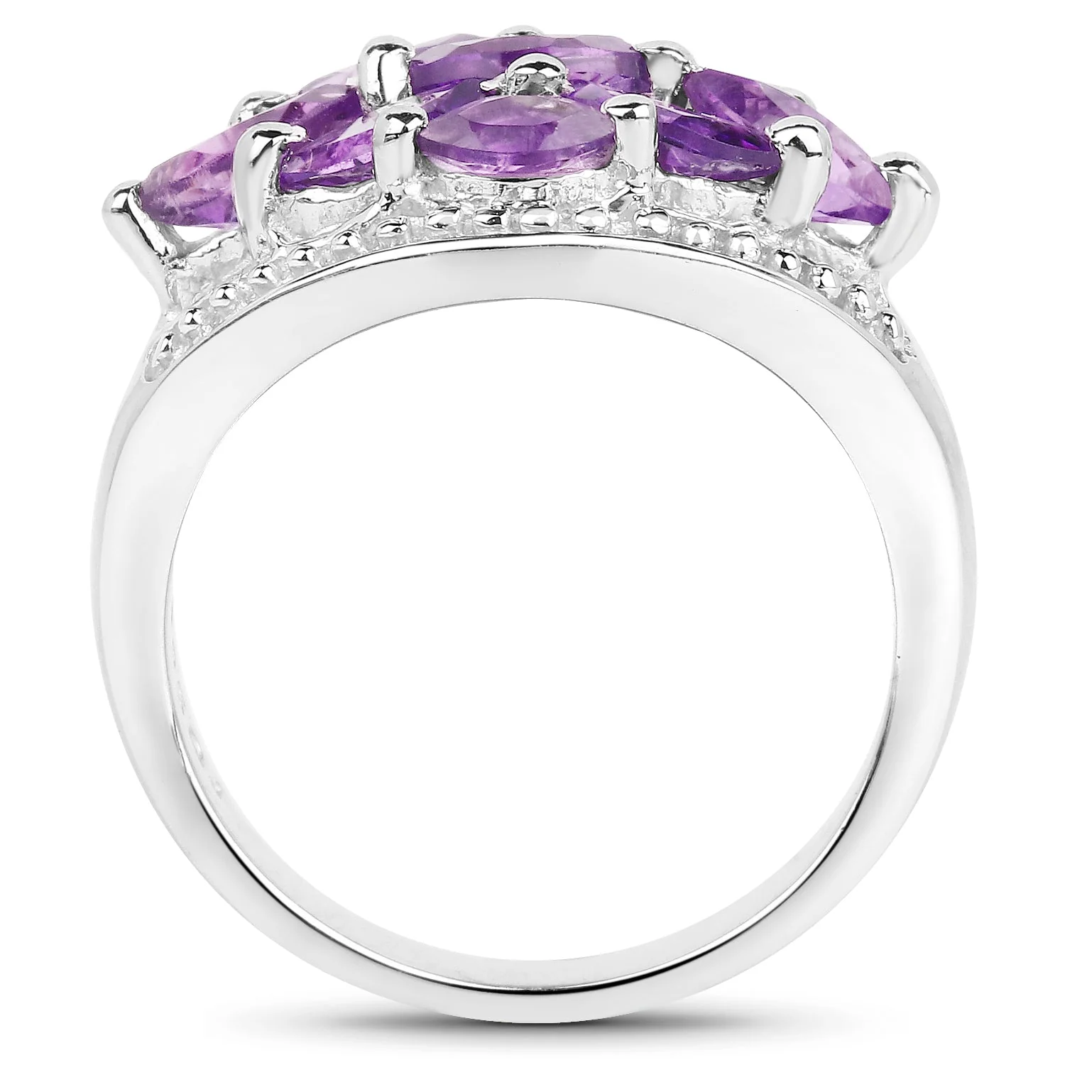 1.91 Carat Genuine Amethyst .925 Sterling Silver Ring - Image 2