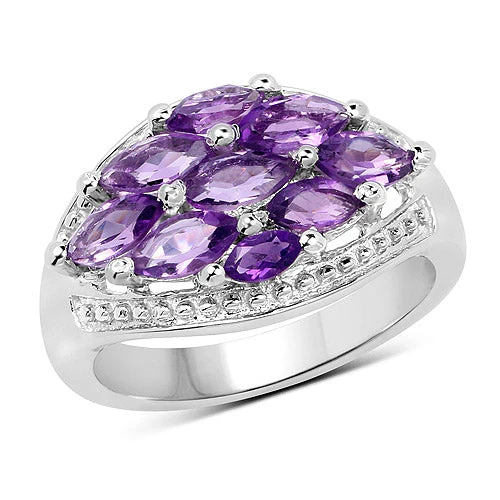 1.91 Carat Genuine Amethyst .925 Sterling Silver Ring - Image 4