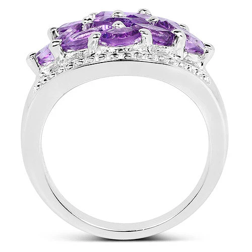 1.91 Carat Genuine Amethyst .925 Sterling Silver Ring - Image 5