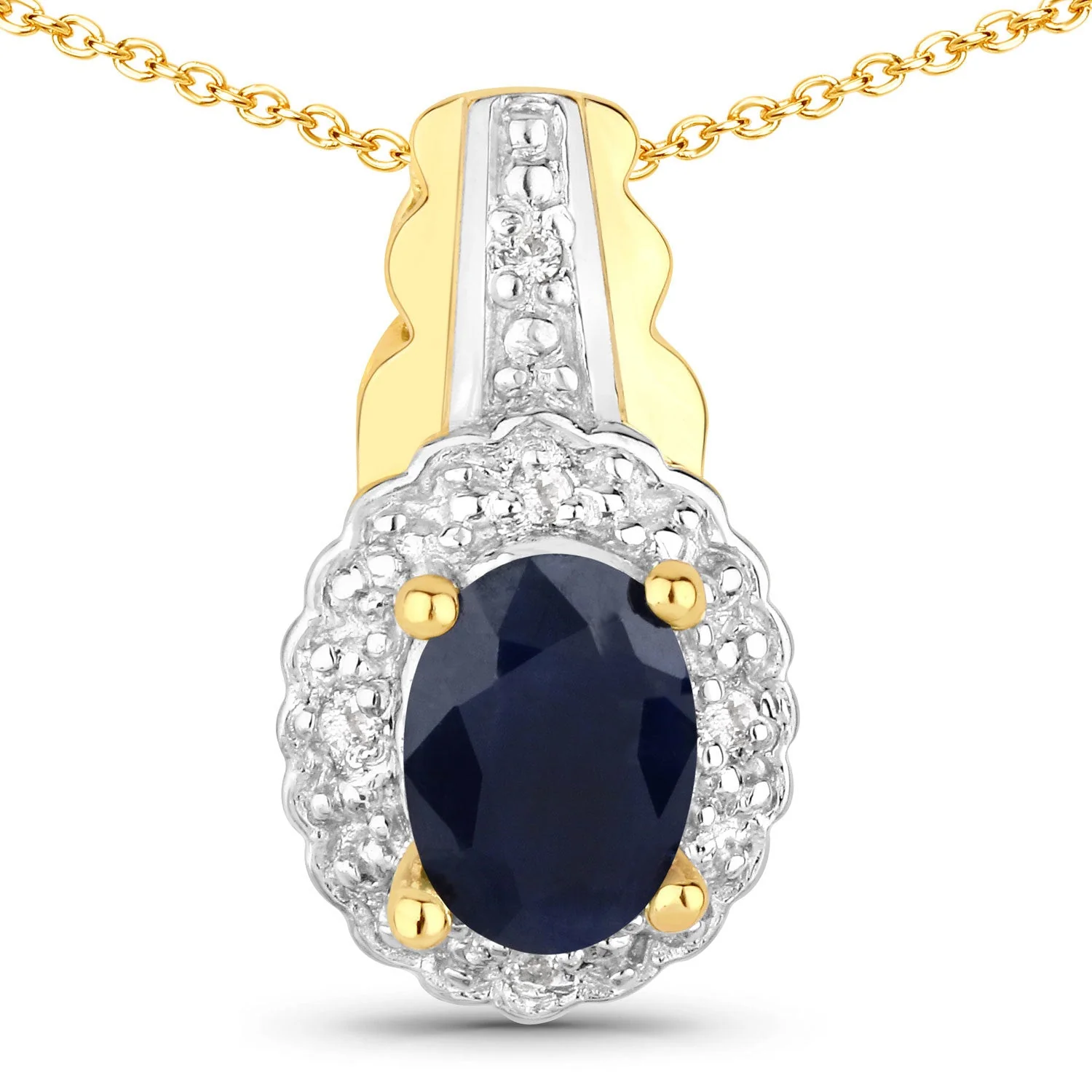 1.96 Carat Genuine Black Blue Sapphire and White Topaz .925 Sterling Silver Jewelry Set - Image 2