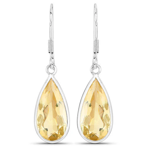 10.04 Carat Genuine Citrine .925 Sterling Silver Earrings