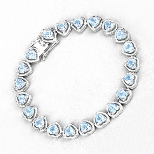 10.50 Carat Genuine Blue Topaz .925 Sterling Silver Bracelet - Image 7