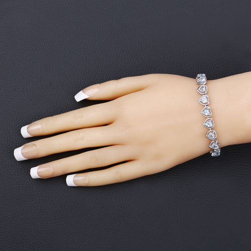 10.50 Carat Genuine Blue Topaz .925 Sterling Silver Bracelet - Image 9