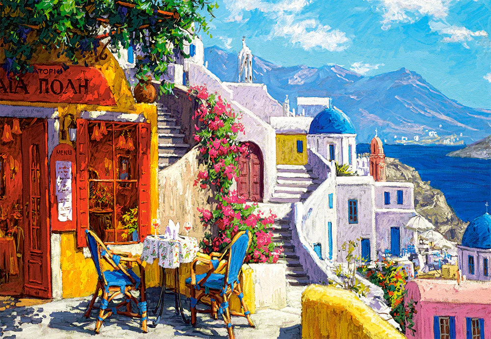 1000 Piece Jigsaw Puzzle, Afternoon on the Aegean Sea, Santorini, Greece, Summer holiday, Adult Puzzle, Castorland C-104130-2 - Image 2