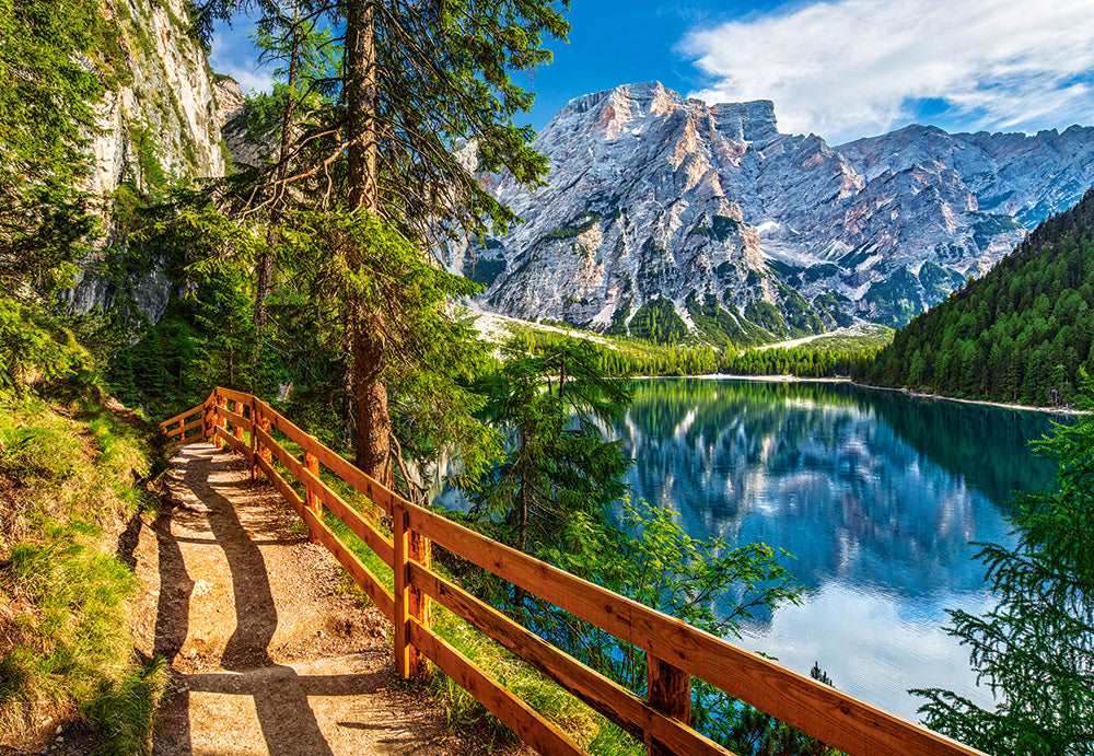 1000 Piece Jigsaw Puzzle, Braies Lake, Italy, Landscape Puzzle of Italy with Mountains, Dolomites, South Tyrol, Adult Puzzle, Castorland C-104109-2 - Image 2
