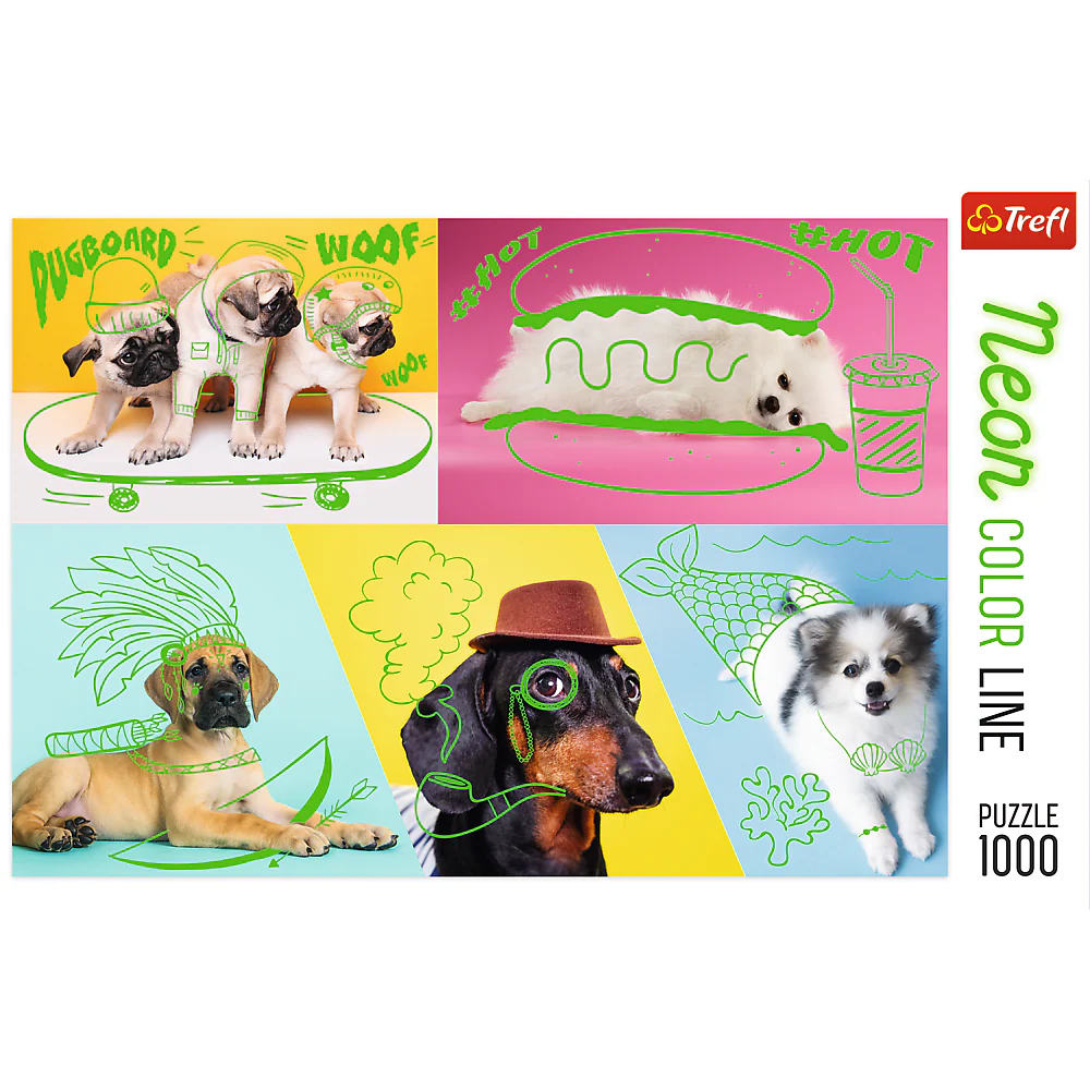 1000 Piece Jigsaw Puzzle, Far Out Dogs, Silly Pets, Puppies, Baby Animals, Pugs, Pomeranians, Adult Puzzles, Trefl 10578 - Image 3