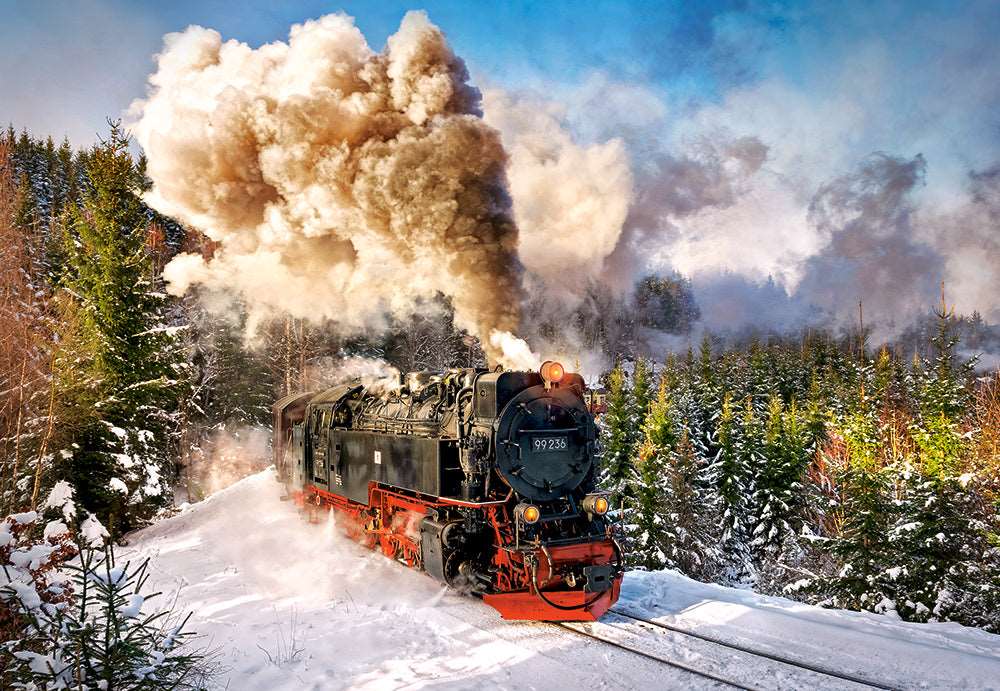 1000 Piece Jigsaw Puzzle, Steam Train, Mountain Train, Locomotive Puzzle, Adult Puzzle, Castorland C-103409-2 - Image 2