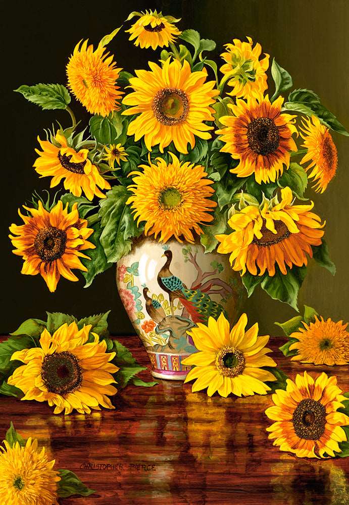 1000 Piece Jigsaw Puzzle, Sunflowers in a Vase, Christopher Pierce, Flower and plants Puzzle, Painting Puzzle, Adult Puzzle, Castorland C-103843-2 - Image 2