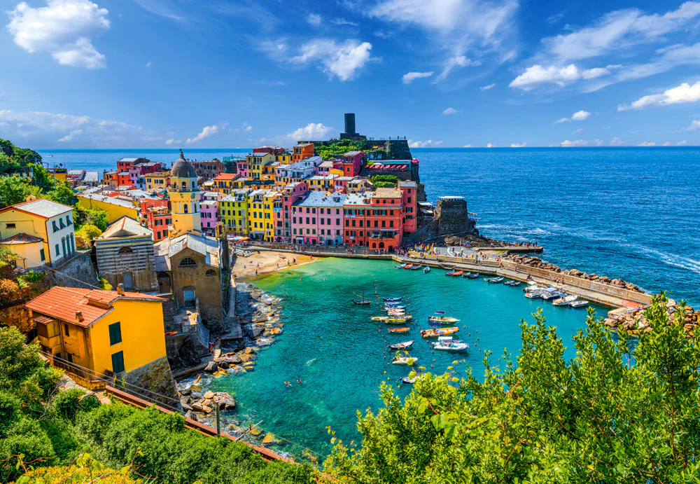 1000 Piece Jigsaw Puzzle, Vernazza, Cinque Terre, Italy, Mediterranean coast, Fishing boats, Adult Puzzle, Castorland C-105298-2 - Image 2