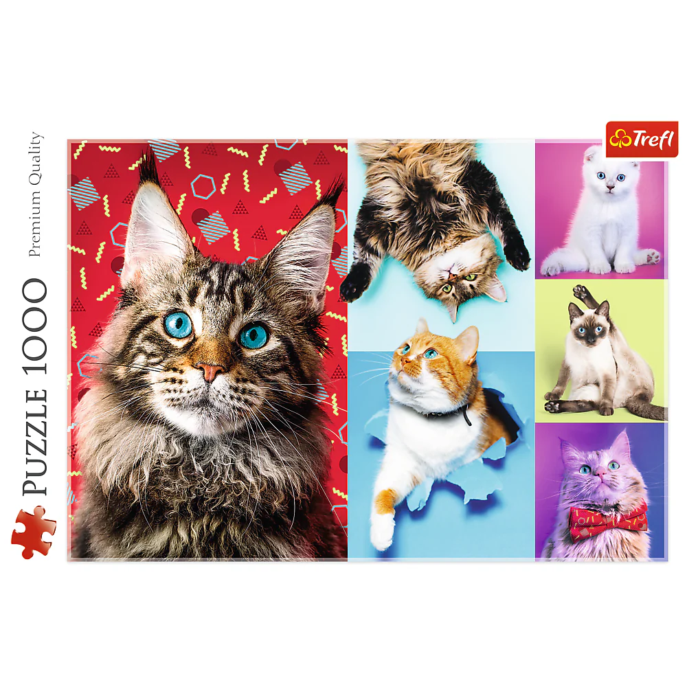 1000 Piece Jigsaw Puzzles, Happy Cats, Pets, Silly Animals, Cats and Kittens, Adult Puzzles, Trefl 10591 - Image 2