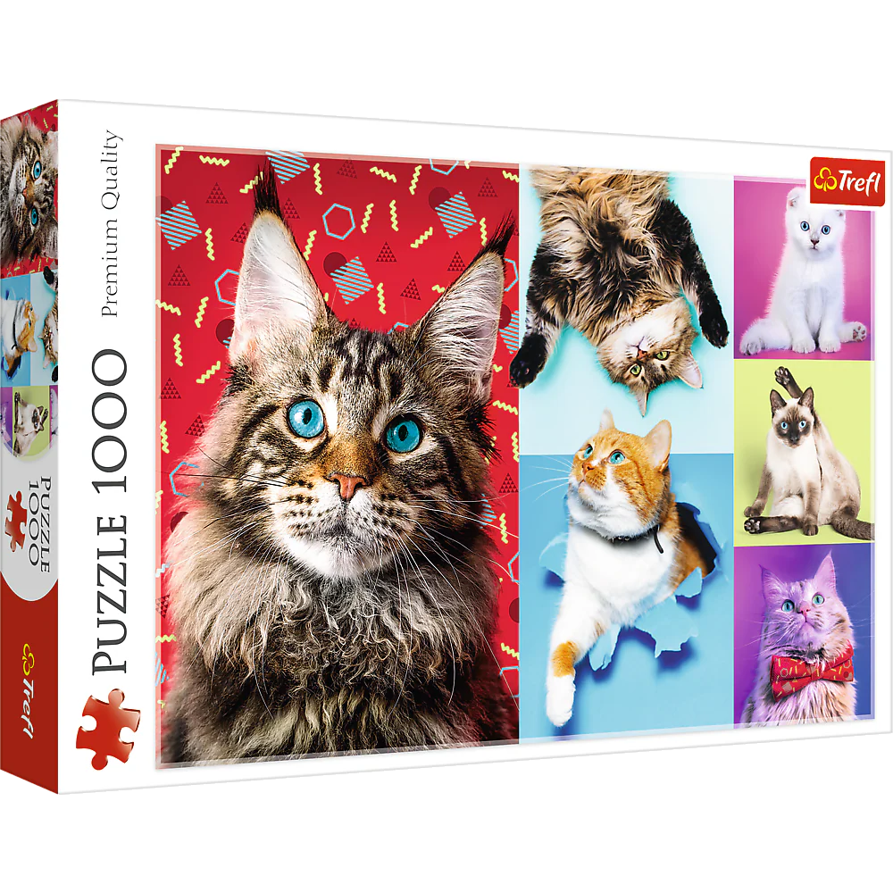 1000 Piece Jigsaw Puzzles, Happy Cats, Pets, Silly Animals, Cats and Kittens, Adult Puzzles, Trefl 10591 - Image 3