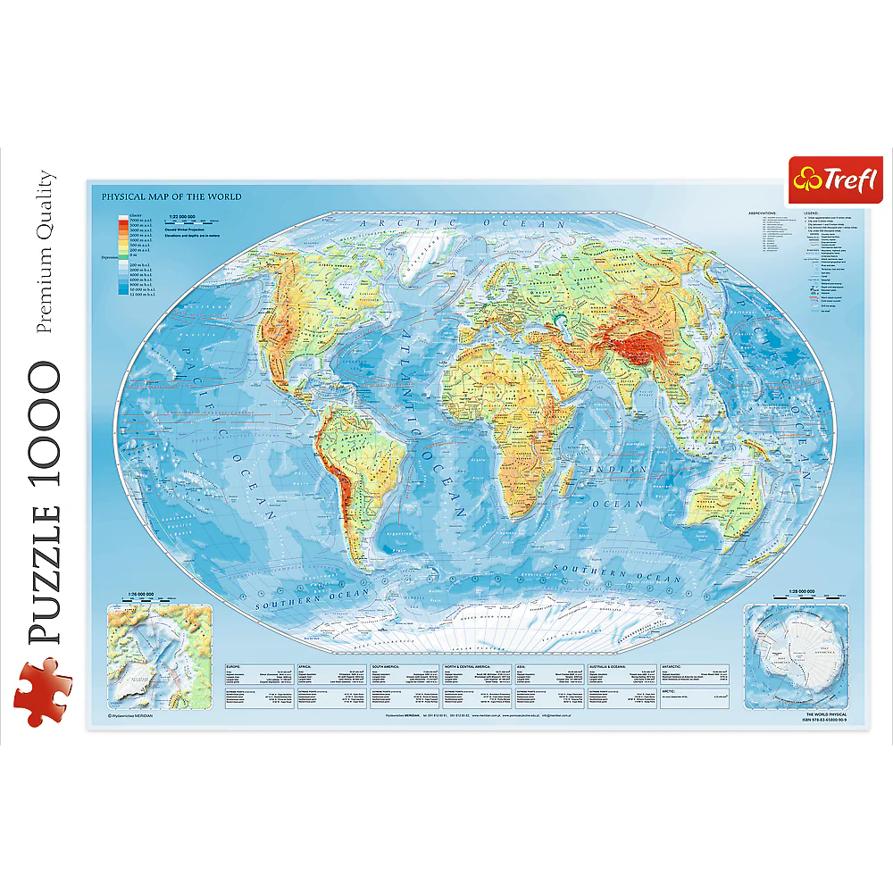 1000 Piece Jigsaw Puzzles, Physical Map of The World, Puzzle of the Earth with Countries, Adult Puzzles, Trefl 10463 - Image 3