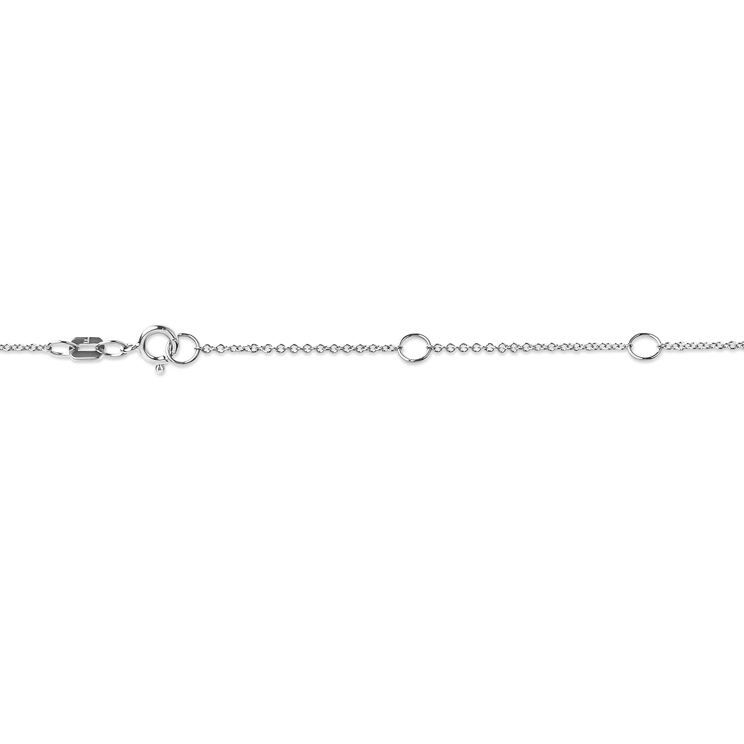 10K White Gold 1/2 Carat Round Brilliant-Cut Diamond Modern Bezel-Set Solitaire 16"-18" Pendant Necklace (H-I Color, SI2-I1 Clarity) - Image 10