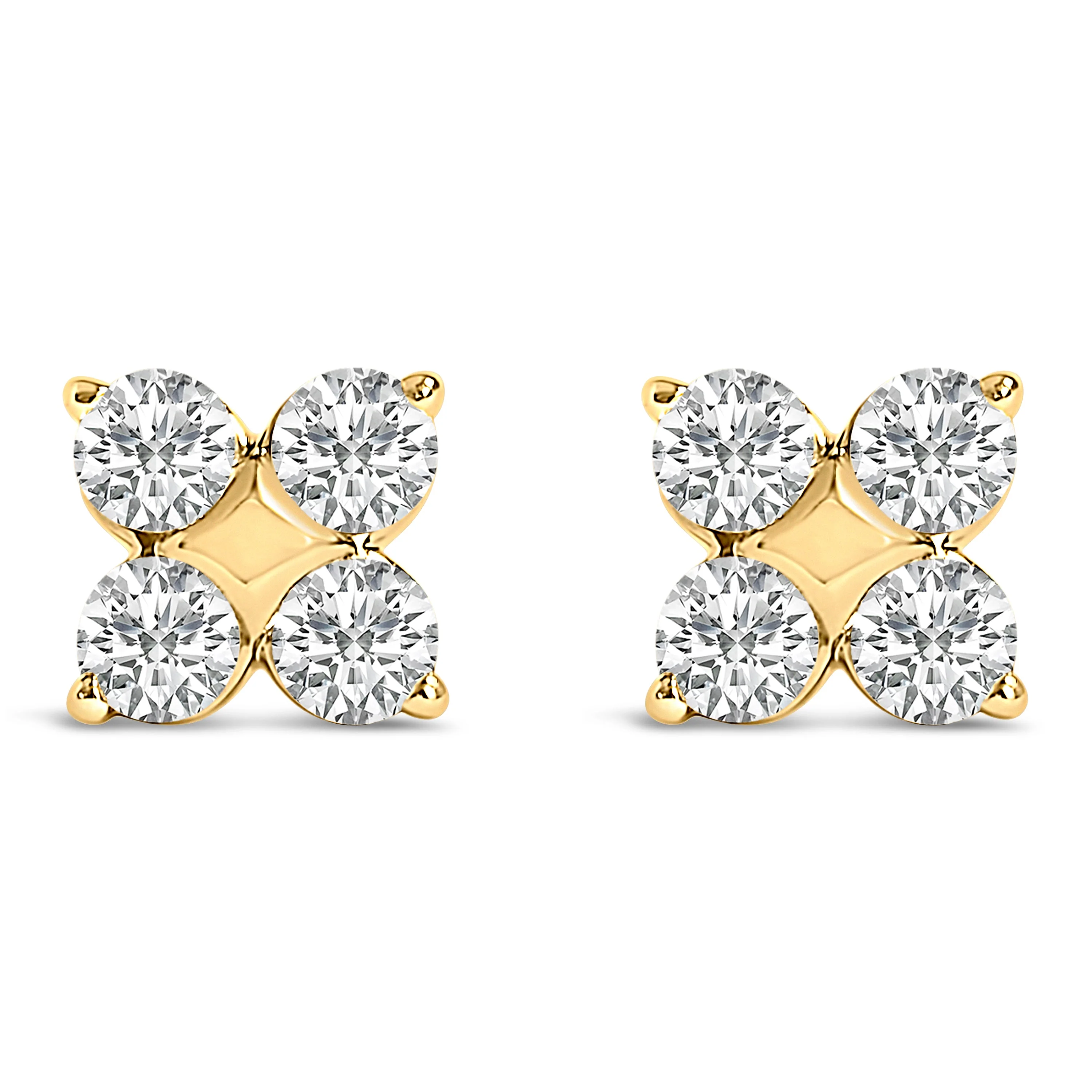 10K White Gold 1/2 Cttw Lab Grown Diamond Snowflake Stud Earrings - Image 4