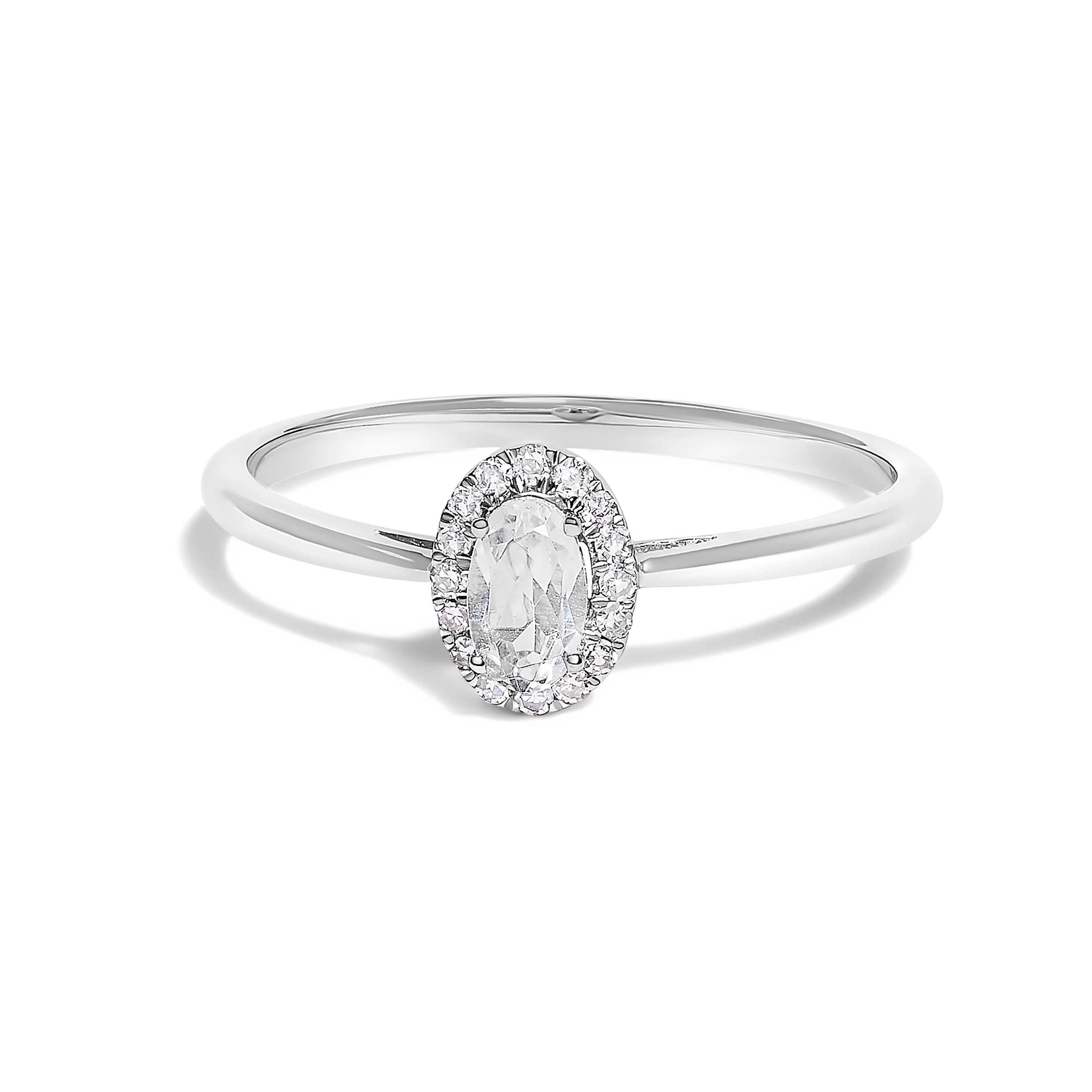 10K White Gold 5X3MM Oval Purple Amethyst and Diamond Accent Halo Ring (I-J Color, I1-I2 Clarity) - Ring Size 6.5 - Image 15