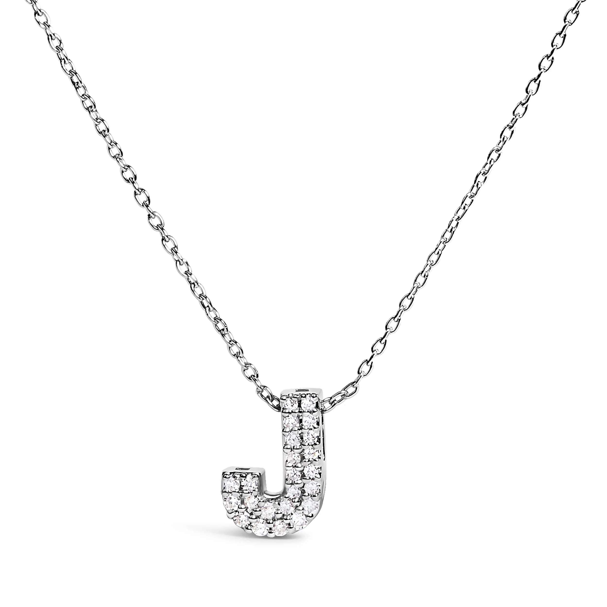 10K White Gold Diamond Accent "A" Initial Bubble Pendant Necklace - Image 11