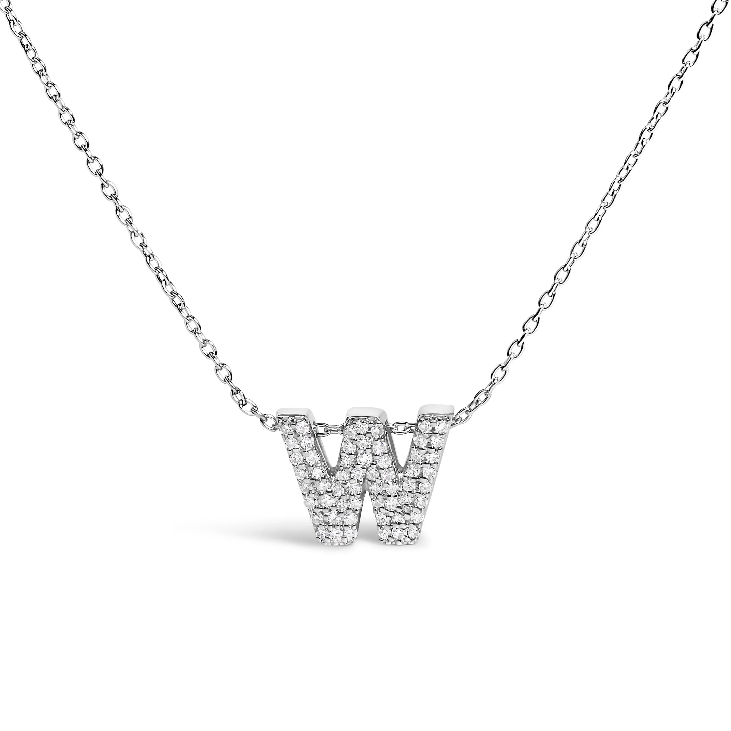 10K White Gold Diamond Accent "A" Initial Bubble Pendant Necklace - Image 24