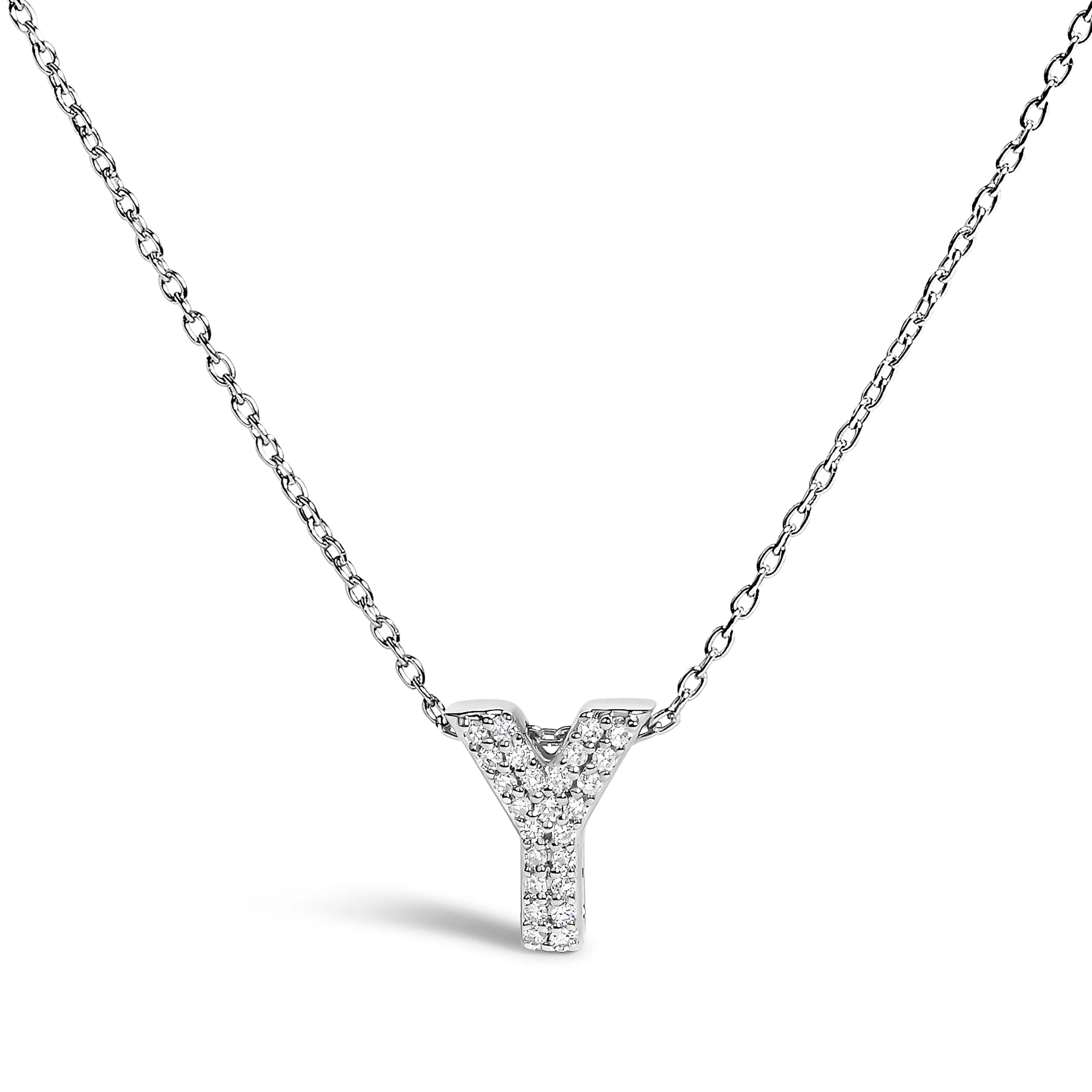 10K White Gold Diamond Accent "A" Initial Bubble Pendant Necklace - Image 26
