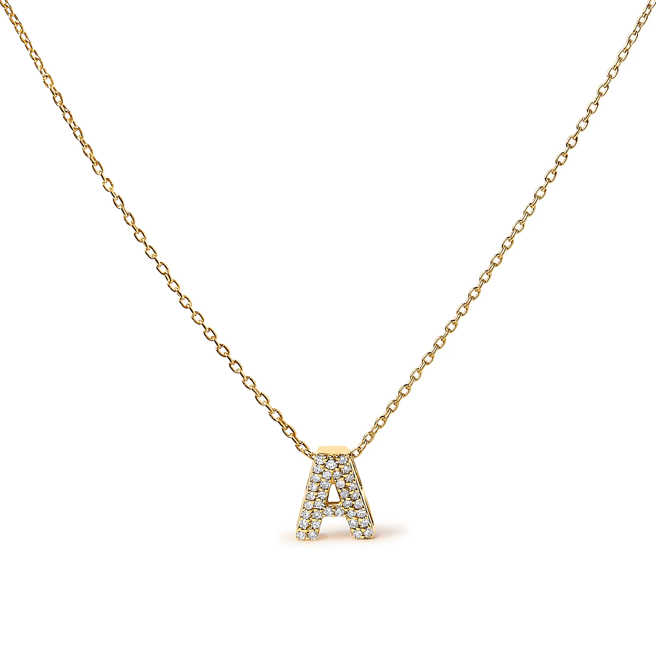 10K White Gold Diamond Accent "A" Initial Bubble Pendant Necklace - Image 28