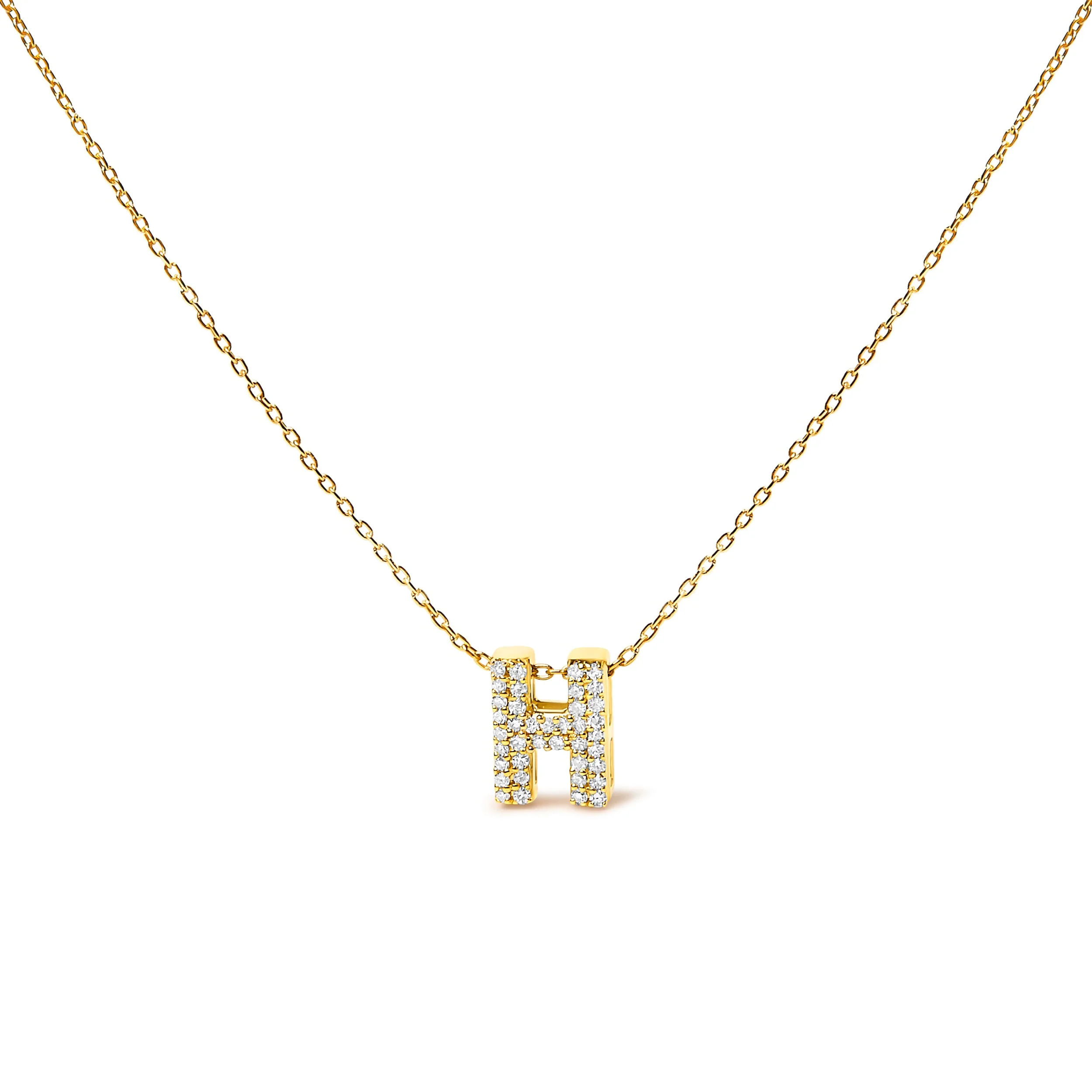 10K White Gold Diamond Accent "A" Initial Bubble Pendant Necklace - Image 34