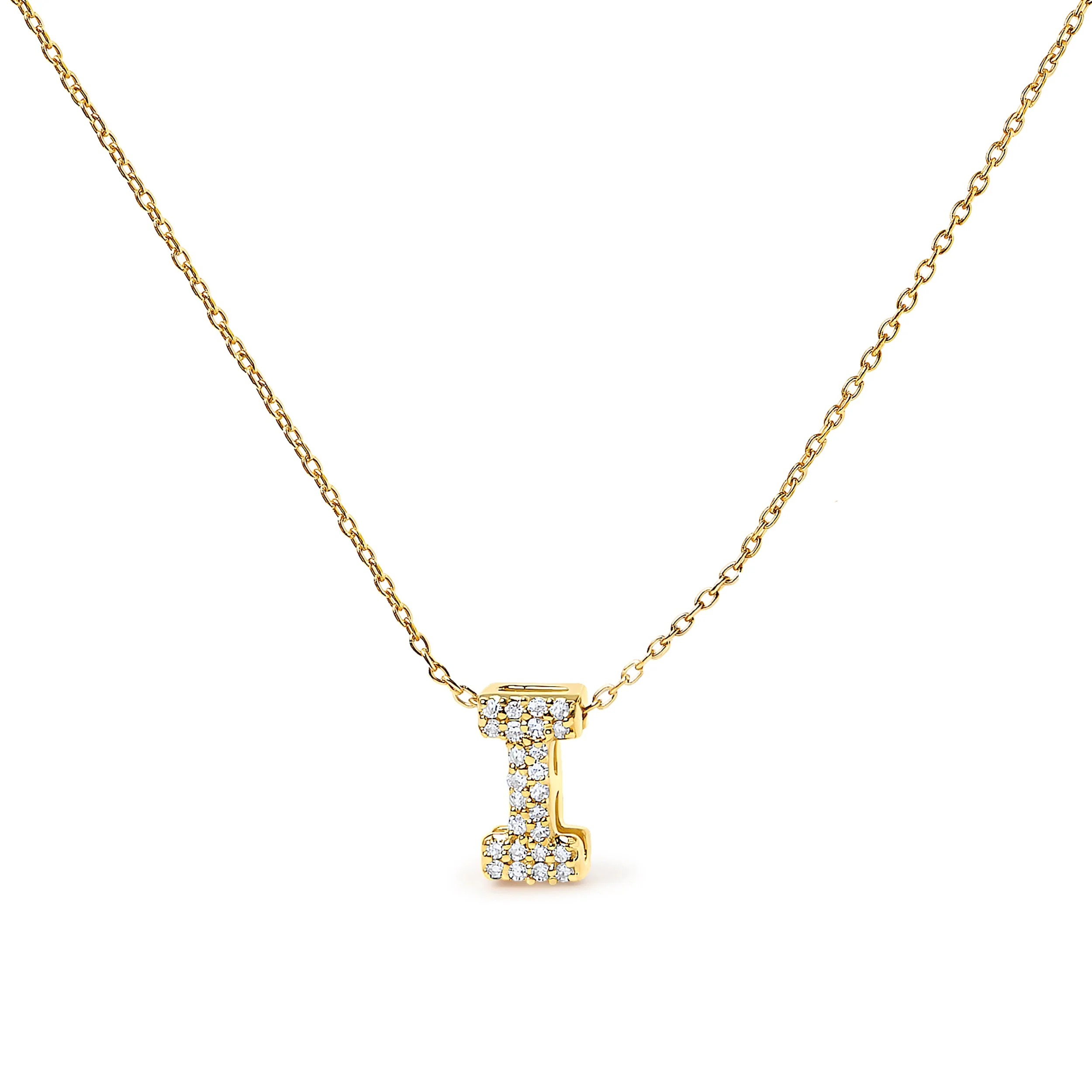 10K White Gold Diamond Accent "A" Initial Bubble Pendant Necklace - Image 35