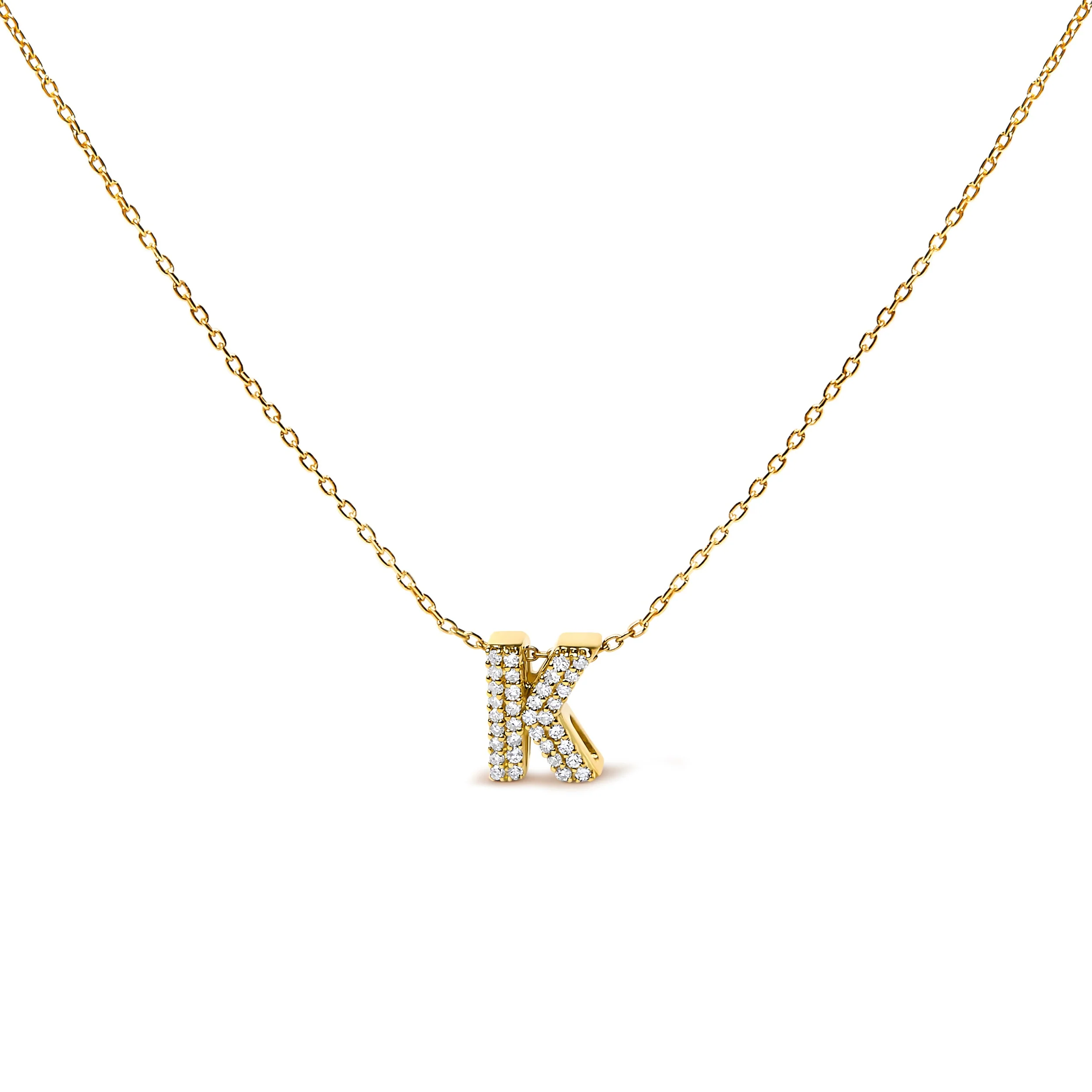 10K White Gold Diamond Accent "A" Initial Bubble Pendant Necklace - Image 37