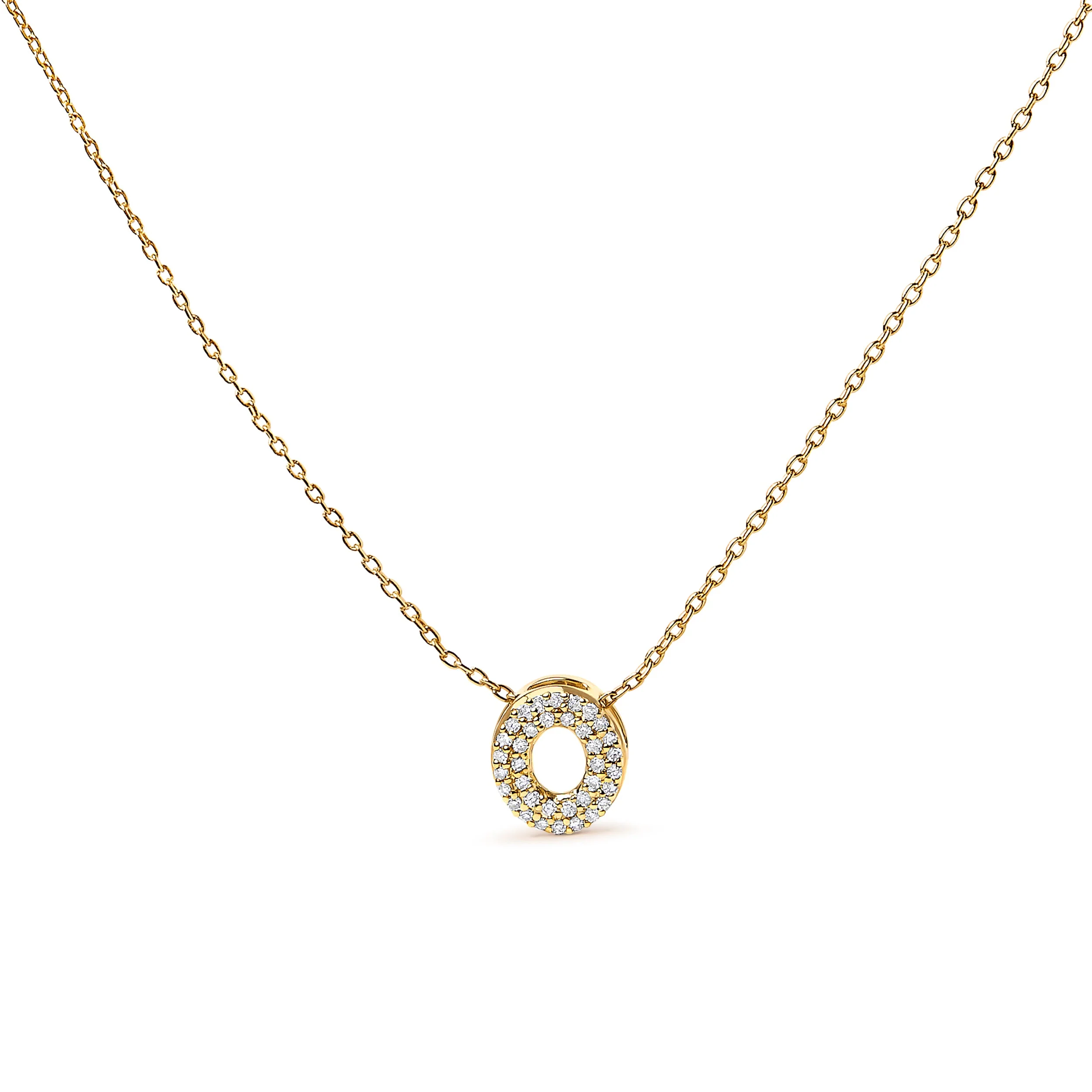 10K White Gold Diamond Accent "A" Initial Bubble Pendant Necklace - Image 41