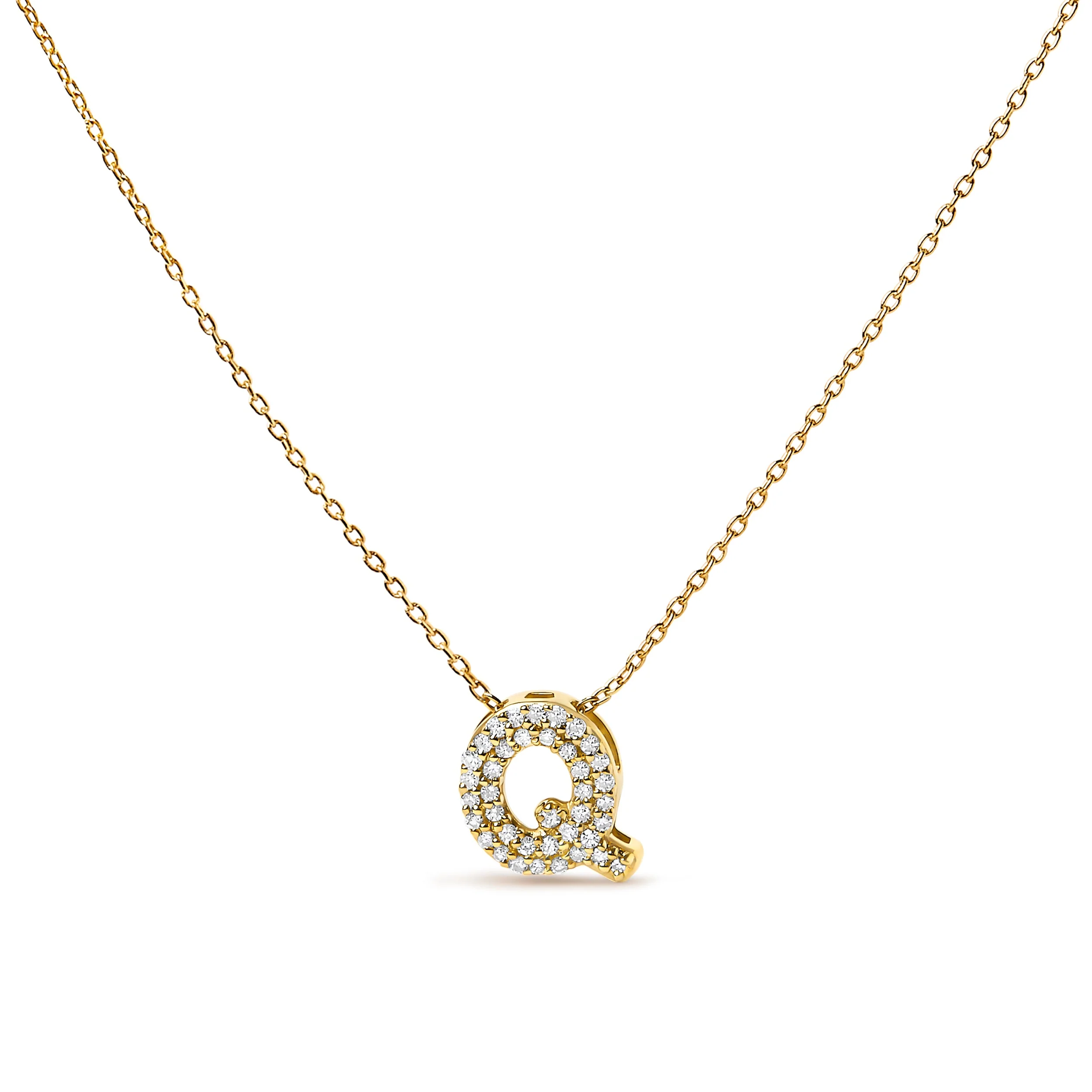 10K White Gold Diamond Accent "A" Initial Bubble Pendant Necklace - Image 43