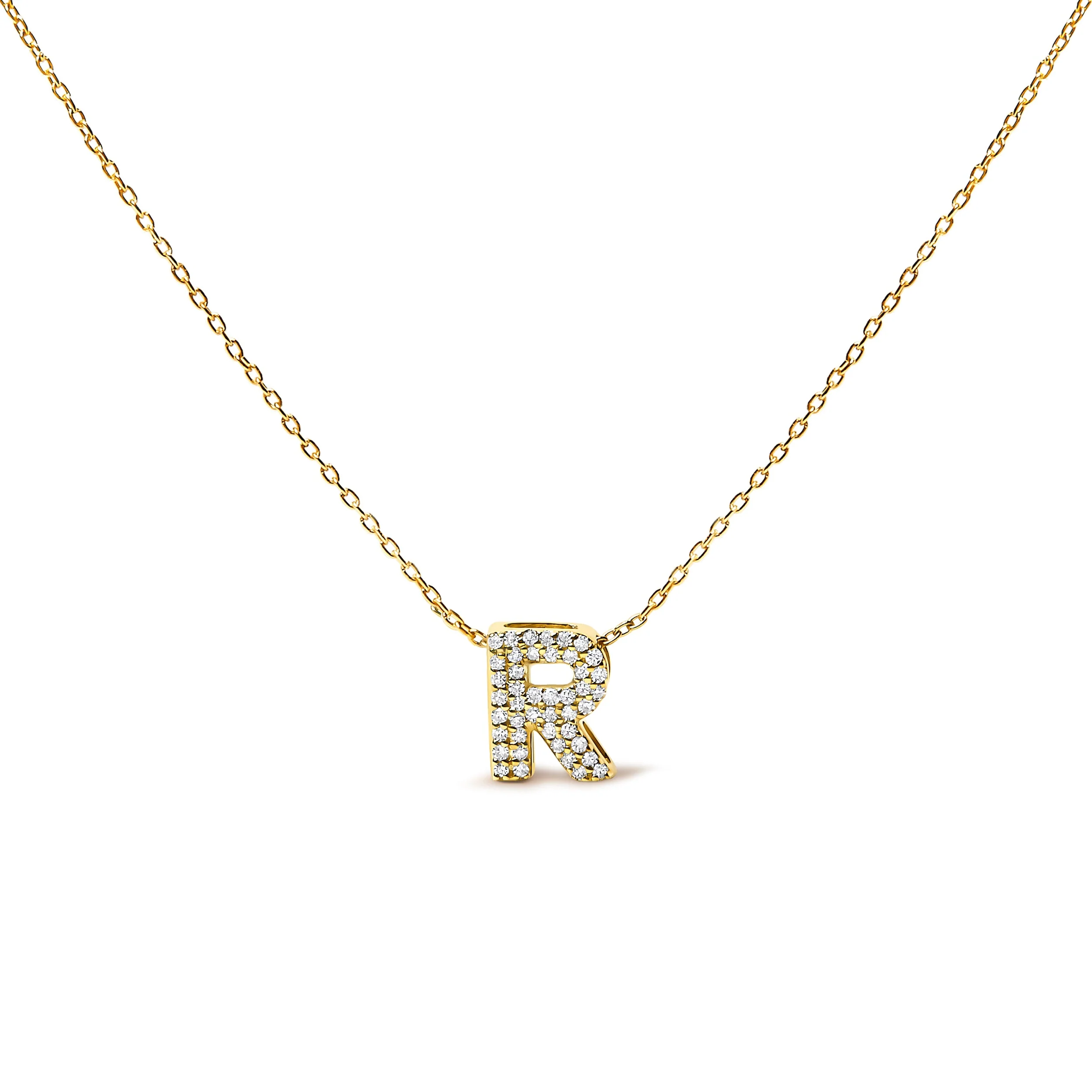 10K White Gold Diamond Accent "A" Initial Bubble Pendant Necklace - Image 44